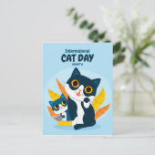 Internationale dag van de kat briefkaart (Staand voorkant)