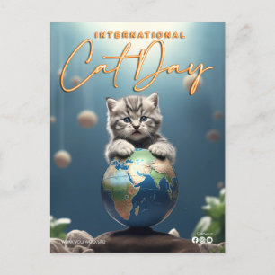 Internationale dag van de kat briefkaart