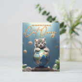Internationale dag van de kat briefkaart (Staand voorkant)