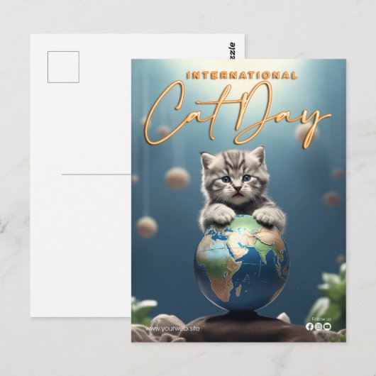 Internationale dag van de kat briefkaart (Voorkant / Achterkant)