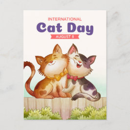 Internationale dag van de kat briefkaart
