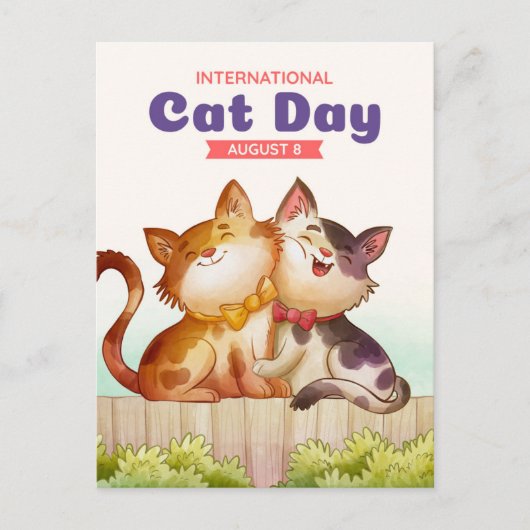 Internationale dag van de kat briefkaart (Voorkant)