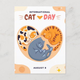 Internationale dag van de kat briefkaart