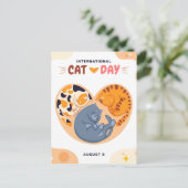 Internationale dag van de kat briefkaart (Staand voorkant)