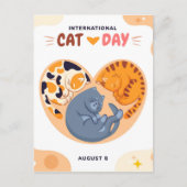 Internationale dag van de kat briefkaart (Voorkant)