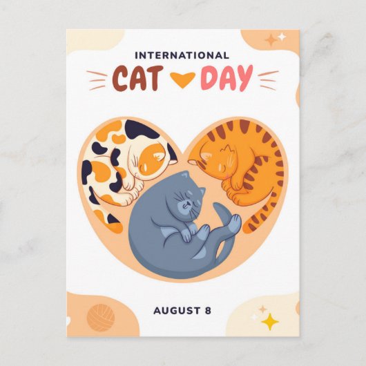 Internationale dag van de kat briefkaart (Voorkant)