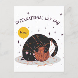 Internationale dag van de kat briefkaart
