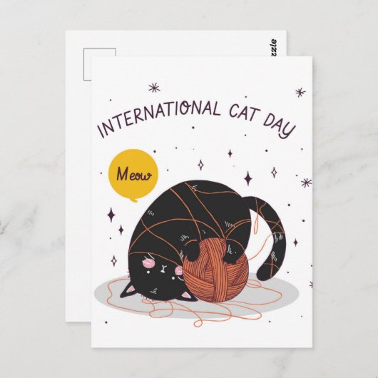 Internationale dag van de kat briefkaart (Voorkant / Achterkant)