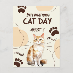 Internationale dag van de kat briefkaart