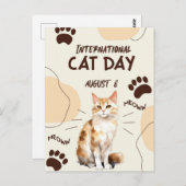 Internationale dag van de kat briefkaart (Voorkant / Achterkant)