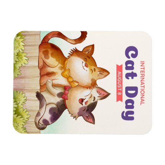 Internationale dag van de kat magneet (Horizontaal)
