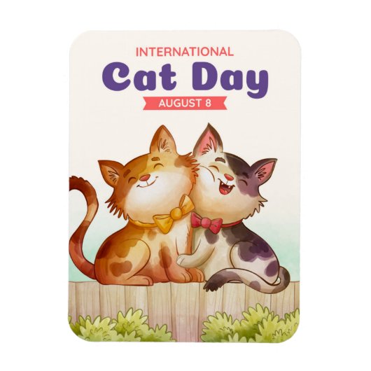 Internationale dag van de kat magneet (Verticaal)