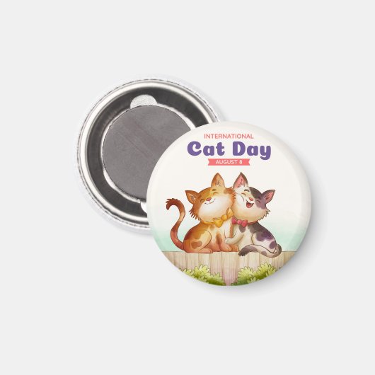 Internationale dag van de kat magneet (Voorkant / Achterkant)