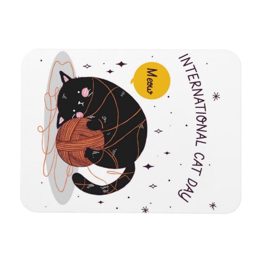 Internationale dag van de kat magneet (Horizontaal)