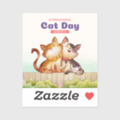 Internationale dag van de kat sticker (Vel)