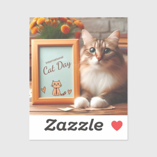 Internationale dag van de kat sticker (Vel)