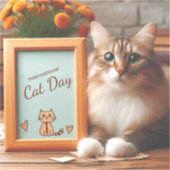Internationale dag van de kat sticker (Voorkant)