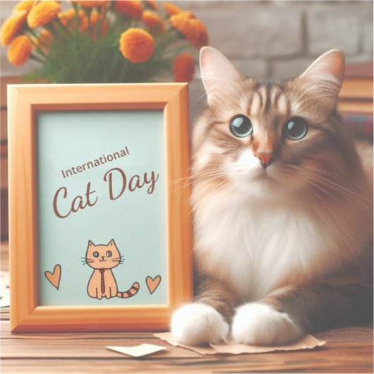 Internationale dag van de kat sticker (Voorkant)