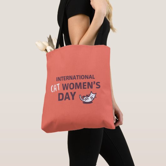 Internationale dag van de 'kat'-vrouw tote bag (Dichtbij)