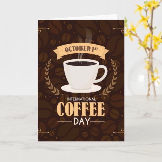 Internationale dag van de koffie+ kaart (Gele Bloem)