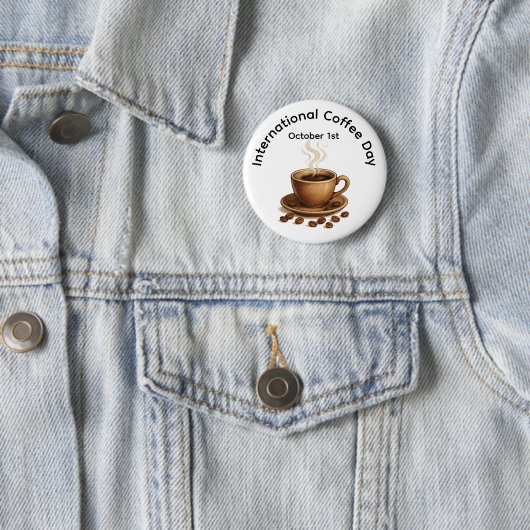 Internationale Dag van de Koffie Ronde Button 5,7 Cm (In situ)