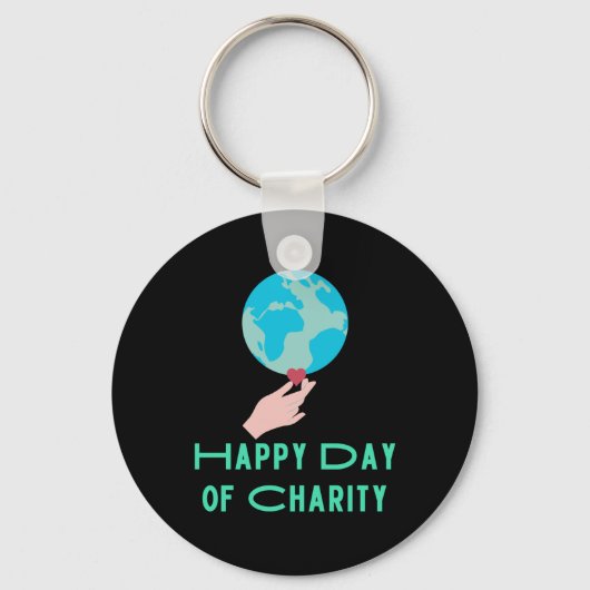 Internationale Dag van de Liefdadigheid Sticker Sleutelhanger (Voorkant)