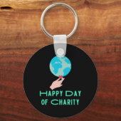 Internationale Dag van de Liefdadigheid Sticker Sleutelhanger (Voorkant)