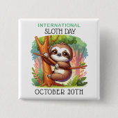 Internationale Dag van de luiheid | 20 oktober Vierkante Button 5,1 Cm (Voorkant)