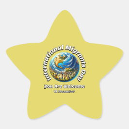 Internationale Dag van de Migranten. 18 december Ster Sticker