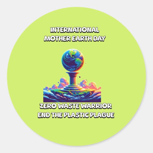 Internationale Dag van de Moeder Aarde Ronde Sticker (Voorkant)