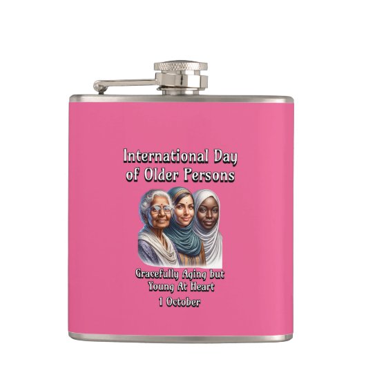 Internationale Dag van de Ouderen. 1 oktober Heupfles (Voorkant)