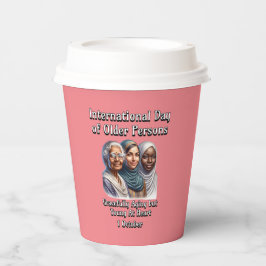 Internationale Dag van de Ouderen. 1 oktober Papieren Bekers