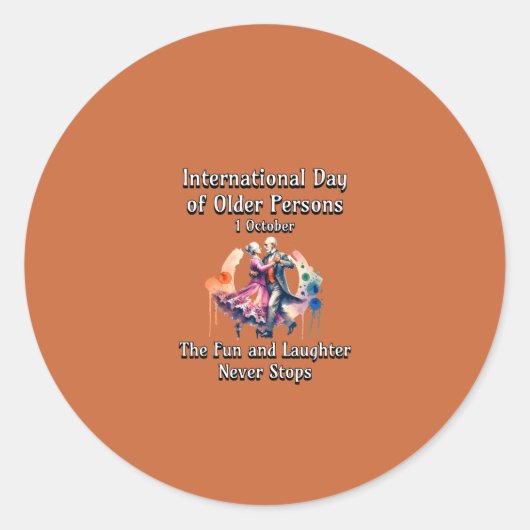 Internationale Dag van de Ouderen. Leuk. Ronde Sticker (Voorkant)
