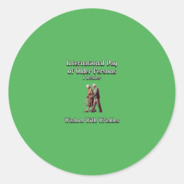 Internationale Dag van de Ouderen. Wijsheid. Ronde Sticker