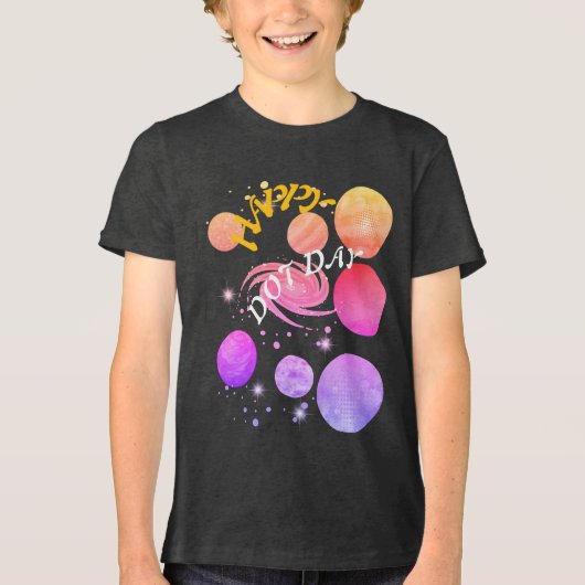 Internationale Dag van de Stier - Happy Dot Day Tri-Blend Shirt (Voorkant)