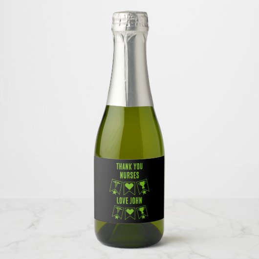 Internationale dag van de Verpleging Sparkling Wijnetiket (Voorkant)