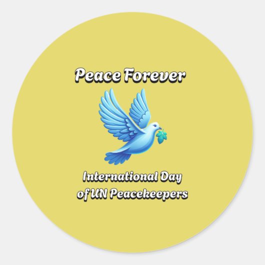 Internationale dag van de VN-vredesmacht: 29 mei Ronde Sticker (Voorkant)