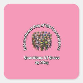 Internationale dag van de VN-vredesmacht: 29 mei Vierkante Sticker
