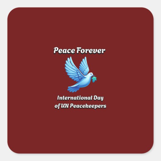 Internationale dag van de VN-vredesmacht: 29 mei Vierkante Sticker (Voorkant)