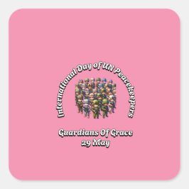 Internationale dag van de VN-vredesmacht: 29 mei Vierkante Sticker