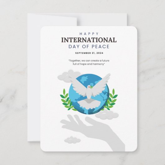 internationale dag van de vrede feestdagenkaart (Voorkant)