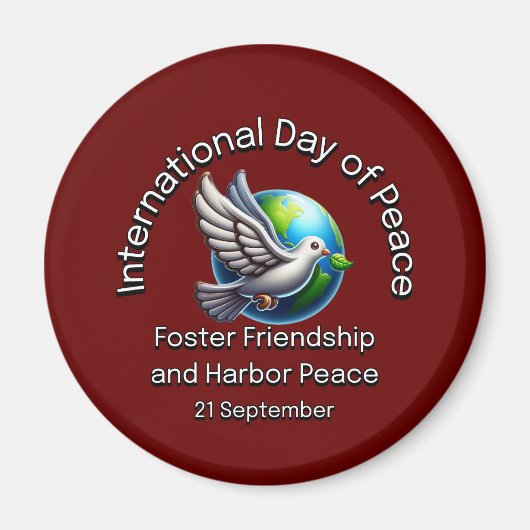 Internationale dag van de vrede. Pleeg vriendschap Magneet (Voorkant)