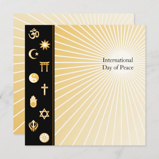 Internationale Dag van de Vrede Uitnodiging Kaart (Voorkant / Achterkant)