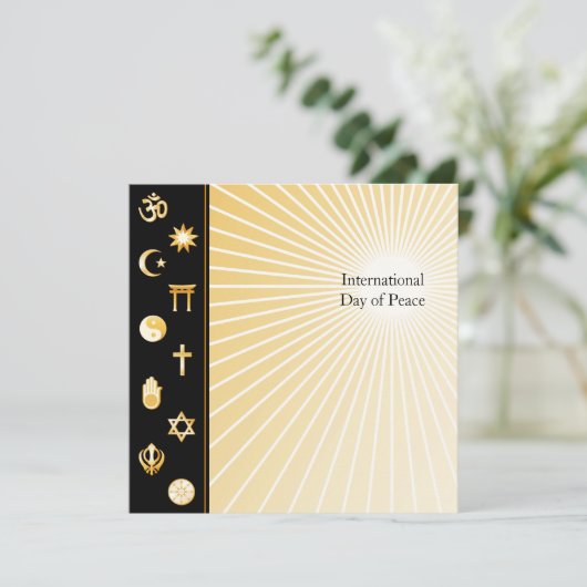 Internationale Dag van de Vrede Uitnodiging Kaart (Staand voorkant)