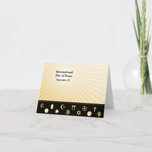 Internationale Dag van de Vrede Wenskaart Bedankkaart (Voorkant)