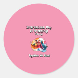 Internationale Dag van de Vriendschap. Ronde Sticker