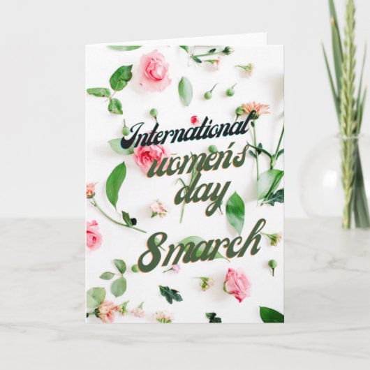 Internationale dag van de vrouw 8 maart kaart (Voorkant)