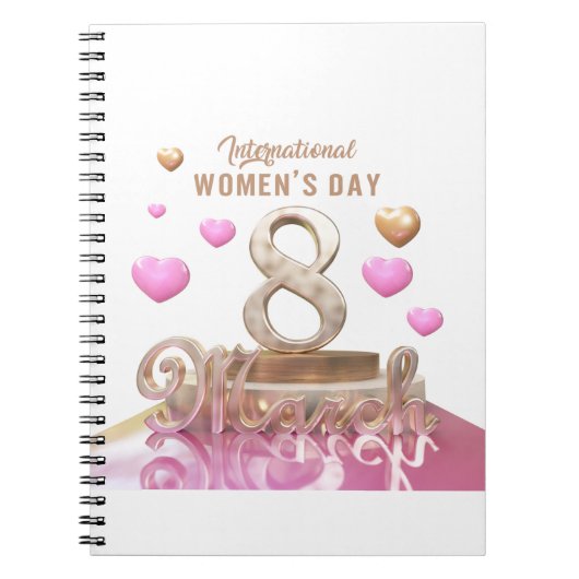 Internationale dag van de vrouw 8 maart notitieboek (Voorkant)