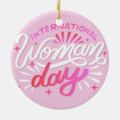 Internationale dag van de vrouw keramisch ornament (Achterkant)