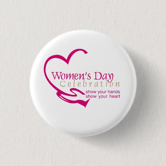 Internationale dag van de vrouw ronde button 3,2 cm (Voorkant)